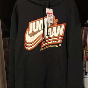 Nike Air Jordan DC9604 Mens Jumpman Retro Hoodie NBA Champs 91 Black SZ S FREE S